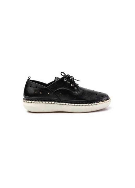 Pantofi casual dama din piele naturala, Leofex, UrbanShoes 242 Negru Box, Negru