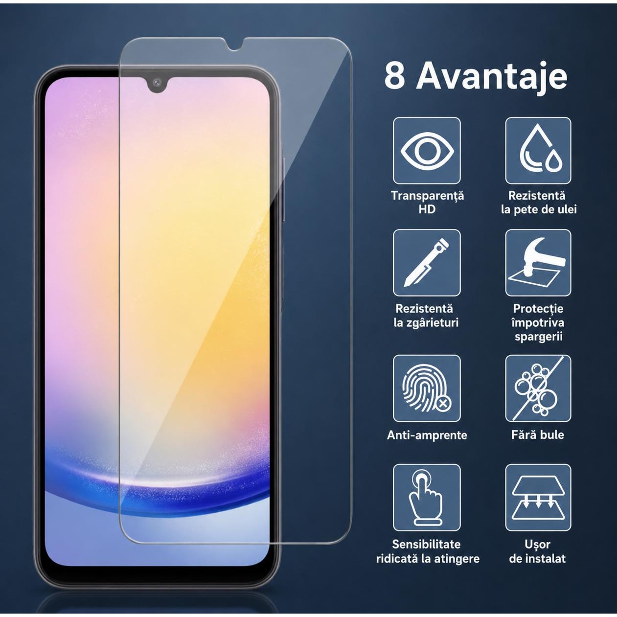 Folie sticla MatTech Premium, compatibila cu Samsung Galaxy S22 / S23, Case Friendly, Grosime de 0.3mm, Duritate 9H, Transparent