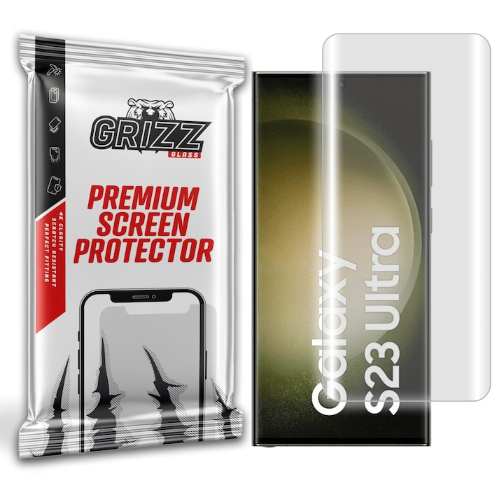 Folie protectie GrizzGlass Hydrofilm compatibila cu Samsung Galaxy S23 Ultra, Transparent