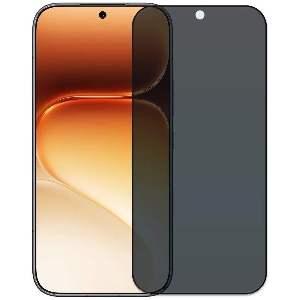Folie din sticla securizata pentru Honor 600 Pro, HAMSTERBOX Privacy Shield, Protectie completa ecran, Full face, Aplicare rapida, Case Friendly, Negru