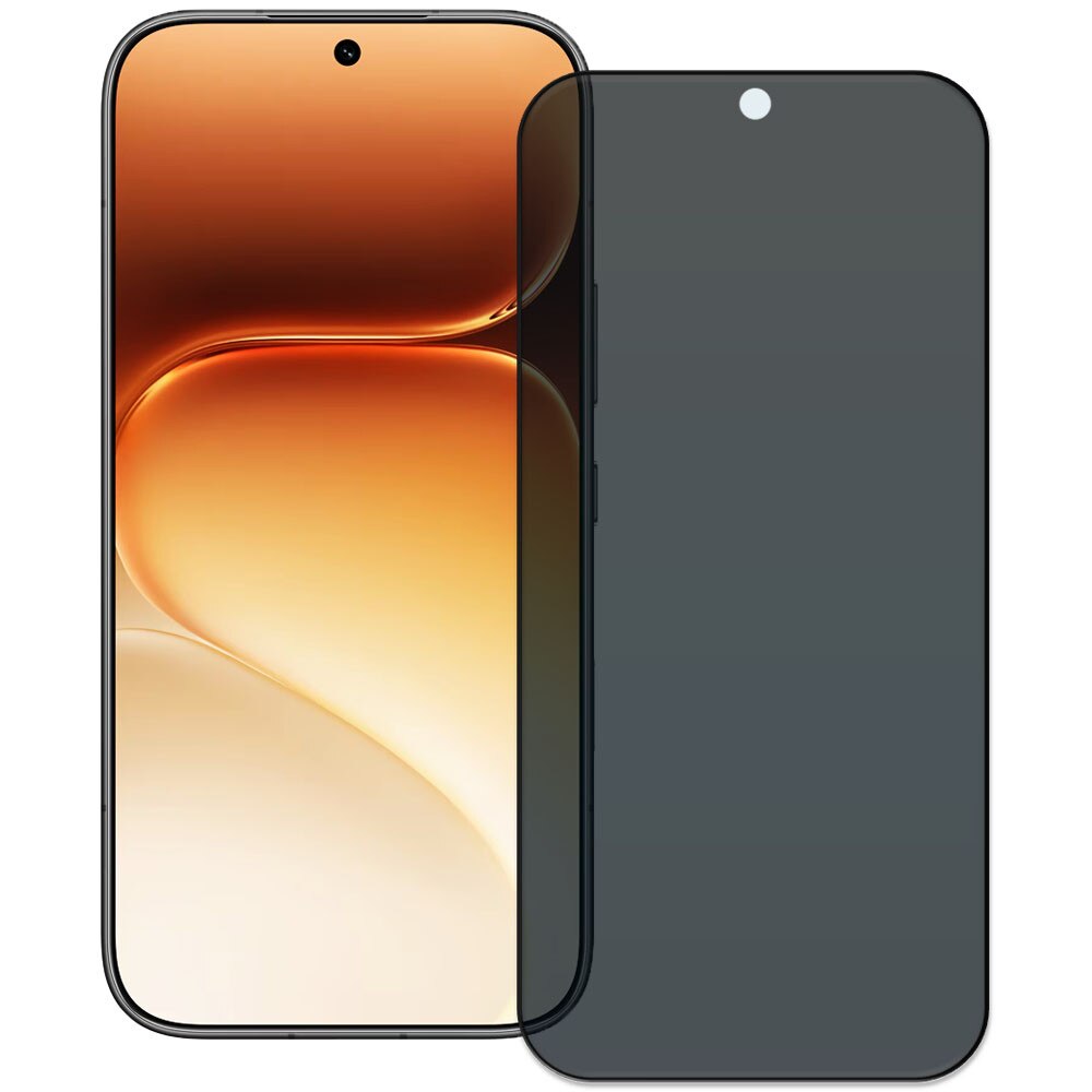 Folie din sticla securizata pentru Honor 600 Pro, HAMSTERBOX Privacy Shield, Protectie completa ecran, Full face, Aplicare rapida, Case Friendly, Negru