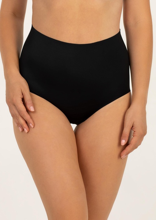 Chiloti modelatori dama, Kleo, negru, talie inalta, fara cusaturi prin taiere laser, invizibili sub haine, modeleaza subtil abdomenul si fesele, material elastic foarte confortabil, clin din bumbac, perfecti pentru uz zilnic, Negru