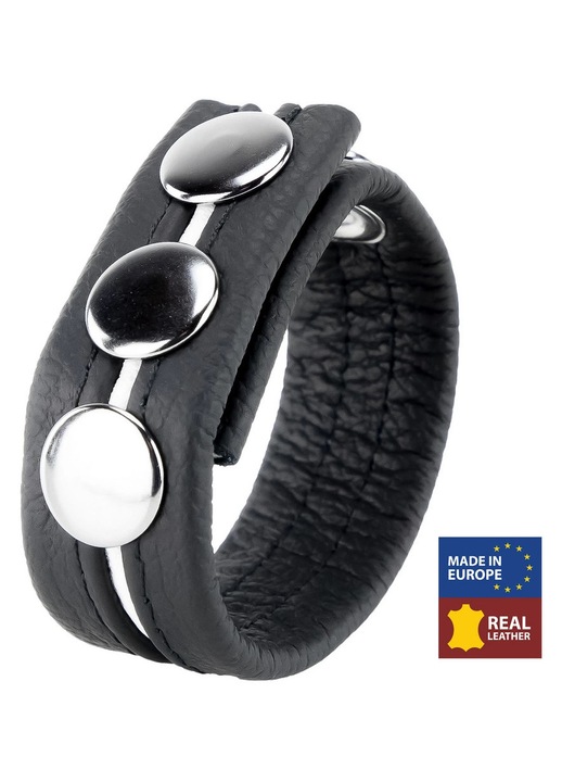 Természetes bőr karkötő Red Leather fehér 22mm állítható 30x55mm