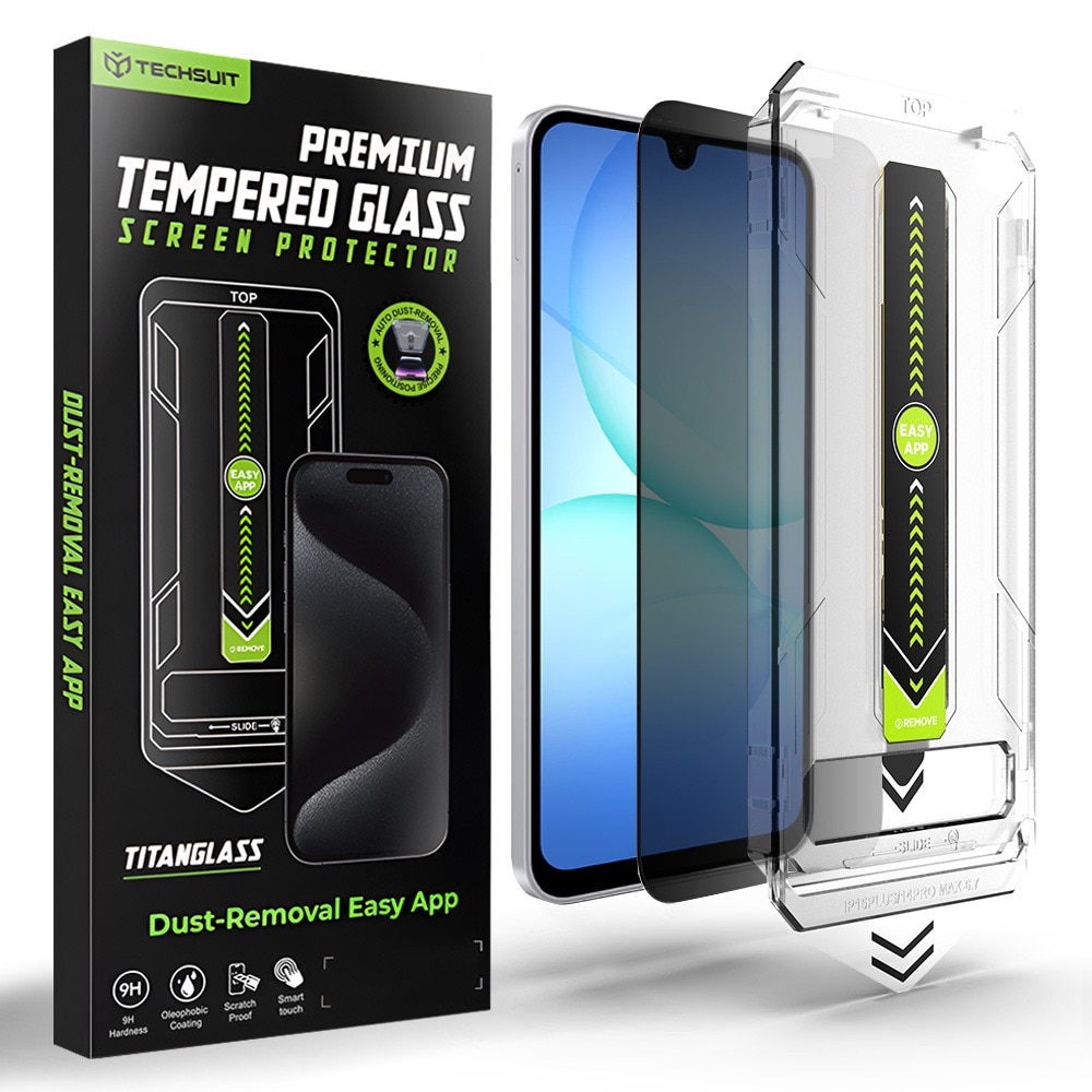 Folie Sticla Privacy pentru Samsung Galaxy A16 4G / A16 5G / A17 4G / A17 5G Daden TitanGlass, Kit de instalare usoara si rapida cu dispozitiv de potrivire automata, Protectie Profesionala, Ultra Rezistenta