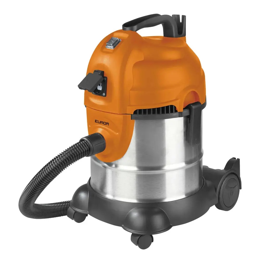 Aspirator umed-uscat Eurom, Force 1420S, capacitate reziduala 20 litri, 1400 W, priza integrata pentru unelte electrice, filtru HEPA detasabil si lavabil, lungime cablu 7 m, portocaliu