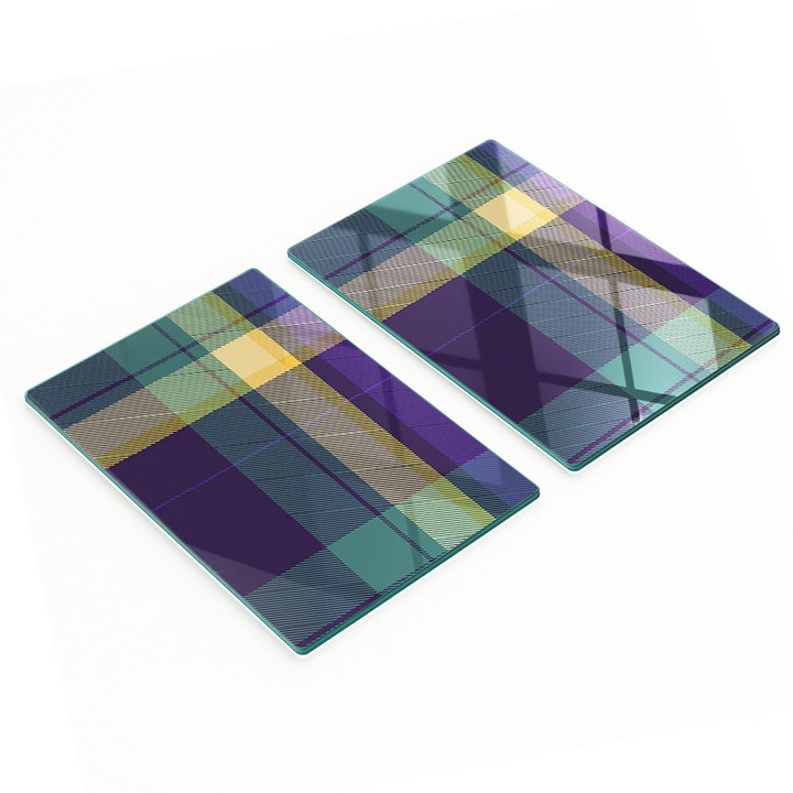Tulup 2 db edzett üveg konyhai lap, 40x52x0.4cm, csúszásmentes, hőálló, kék