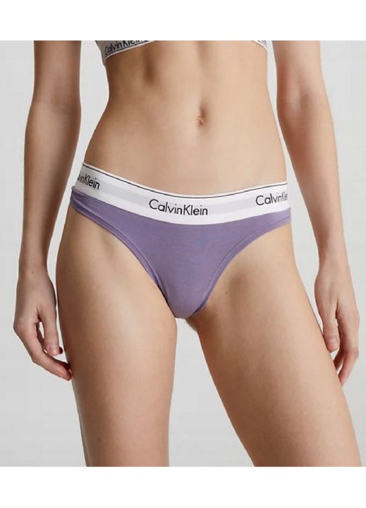 Női tanga bugyi, CALVIN KLEIN, lila, logóval