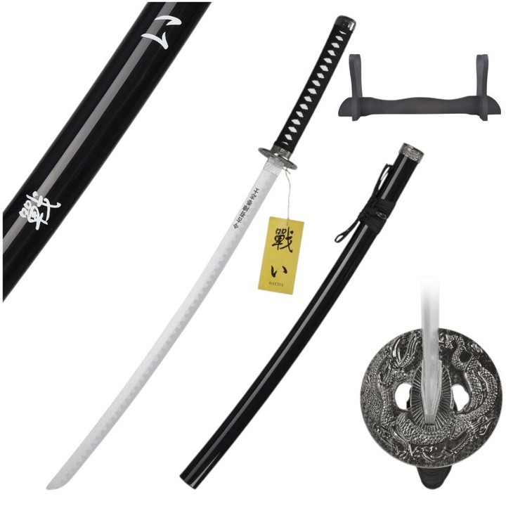 „LUPTA” fa Katana kard, Az UTOLSÓ SZAMURÁJ ihlette, tokkal és állvánnyal, JT10318, 103 cm