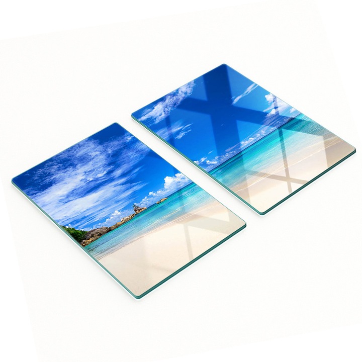 Tulup edzett üveg konyhai hátfal szett, 2 db, 40x52x0.4cm, csúszásmentes, többszínű
