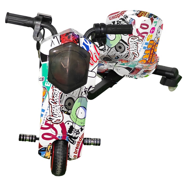 Tricicleta Electrica pentru Copii cu Drift 360°, 350W, 36V, Bluetooth + Difuzor, Lumini LED, 20 km/h, Beauty