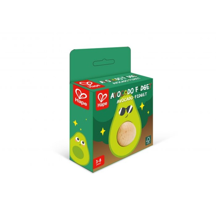 Stresszoldó kulcstartó, Hape, Avocado