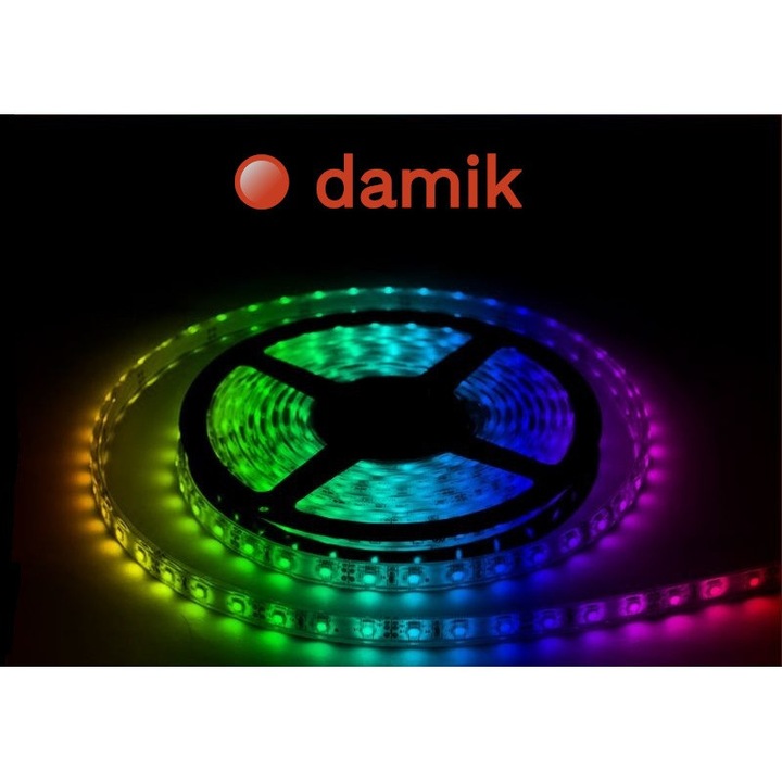 DAMIK SPI цифрова RGB LED лента 5050 24V 60 LED/м 12W/м IP20 5м