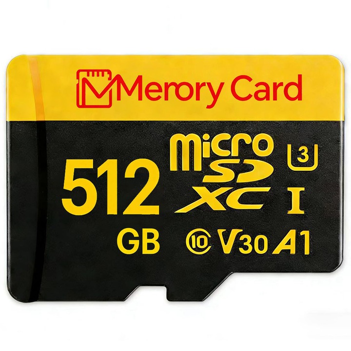 microSDXC UHS-I memóriakártya 512 GB adapterrel - Akár 100 MB/s, C10, U3, Full HD, A1, MicroSD kártya tablethez, mobiltelefonhoz, kamerához, autóhifihez, játékkonzolhoz, fedélzeti kamerához és drónhoz