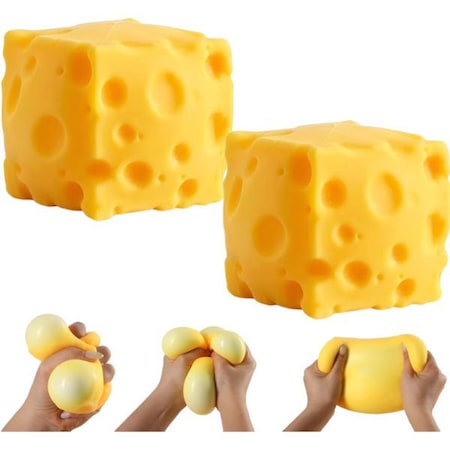 Jucarie Squishy Antistres Cascaval Mare 9 cm, Soft Squeeze Cheese Toy, Model Sensorial Elastic - eMAG.ro