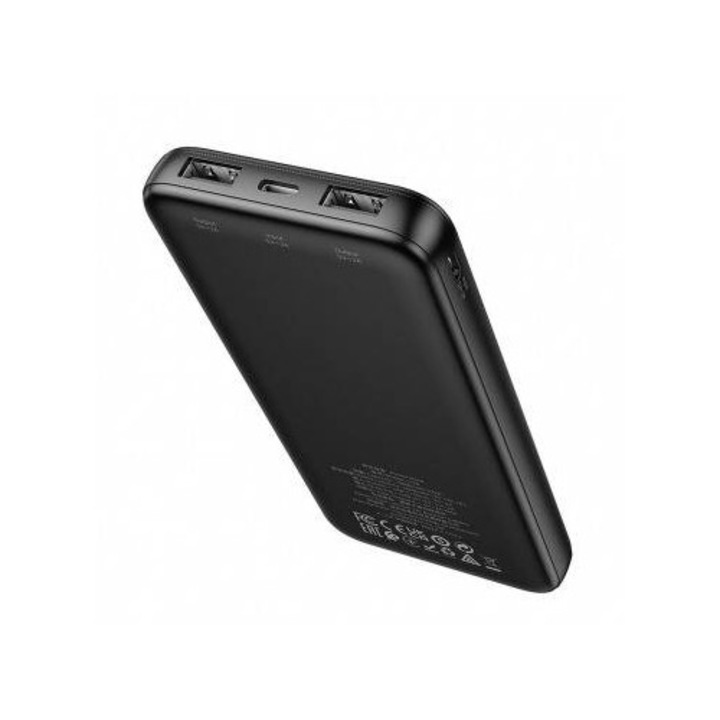 Baterie Externa Hoco J128 10000mAh 10W 2 x USB-A Negru
