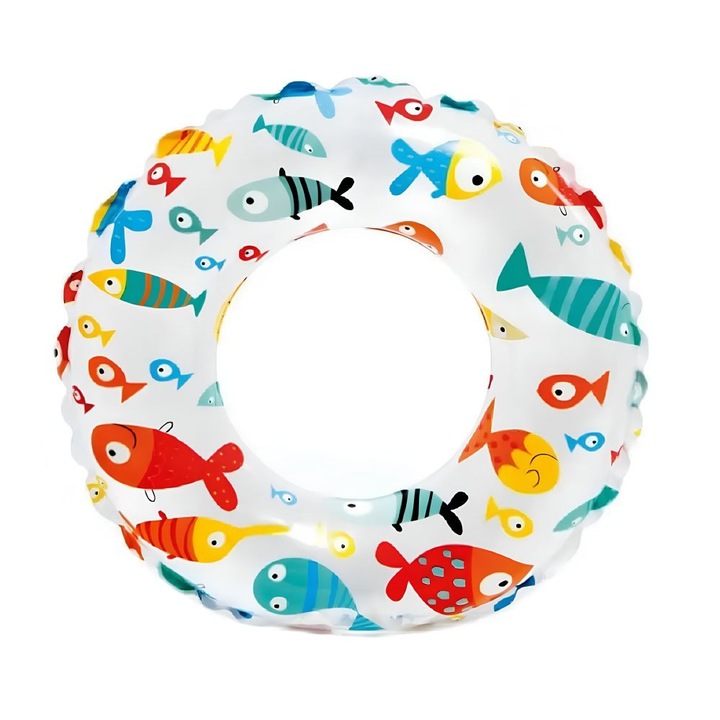 Felfújható úszógumi szett, Intex, 61 cm, halak, 6-10 év