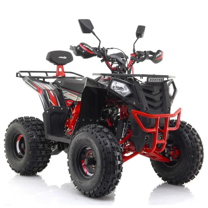 ATV Asix Comander 125cc, roti 8", 1+1 viteze, culoare negru/rosu