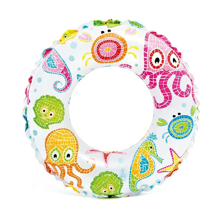 Felfújható úszókarika szett, Intex, tengeri állatok, 61 cm, 6-10 év