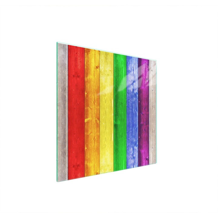 TMK ArtDeko 50x52cm többszínű edzett üveg tűzhelyvédő lap