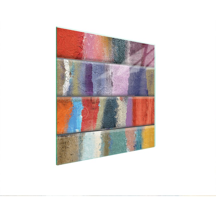TMK ArtDeko 50x52cm többszínű edzett üveg tűzhelyvédő lap