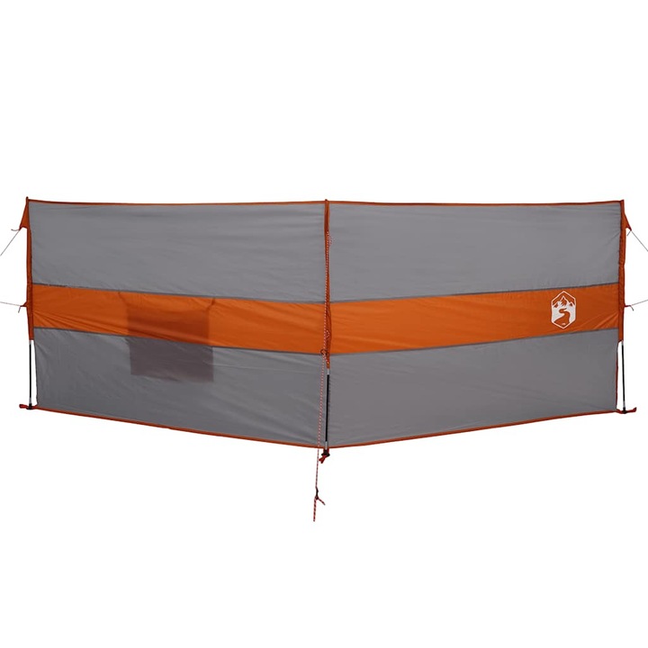 Paravan de camping vidaXL, gri/portocaliu, 344x120 c, impermeabil