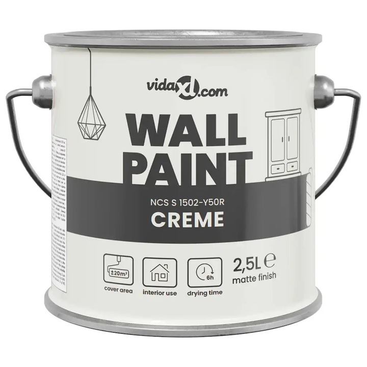 Vopsea de perete Maro 2 vidaXL, 5 L Print pe perete
