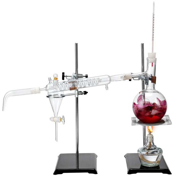 Kit distilare ulei esential VEVOR 500ml sticla borosilicata 28 piese 460x330x230mm
