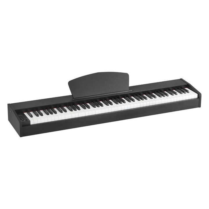 Pian digital VEVOR 88 clape complet ponderate, 238 tonuri, functie inregistrare, wireless, negru