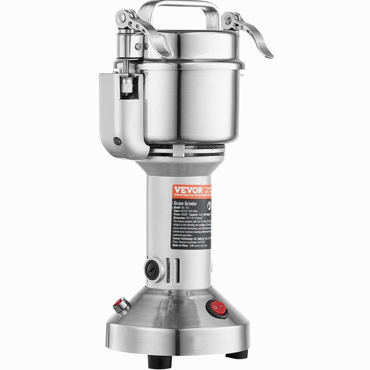 VEVOR HC-150 elektromos gabonadaráló, 850W, rozsdamentes acél, 163x135x345mm, 150g