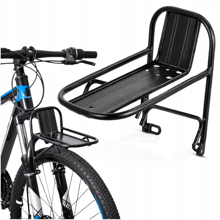 Suport bicicleta fata, Gearox, aluminiu, negru, sarcina maxima 10 kg, suport pentru cos, geanta, rucsac, constructie durabila, rezistenta la coroziune, asamblare usoara, utilizare universala, nou
