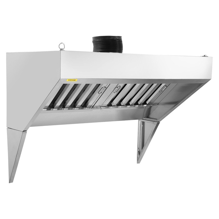 Търговски абсорбатор VEVOR 150x76x90cm неръждаема стомана 201 с маслен филтър 2x мрежест U-образна форма