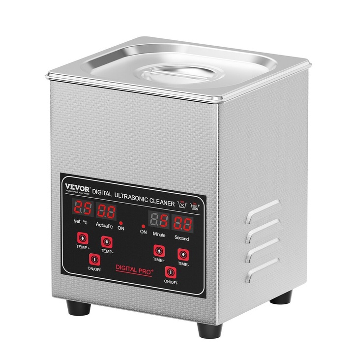 Curatator ultrasonic VEVOR TH-08Amini 1.3L 50W digital inox 180x165x218mm