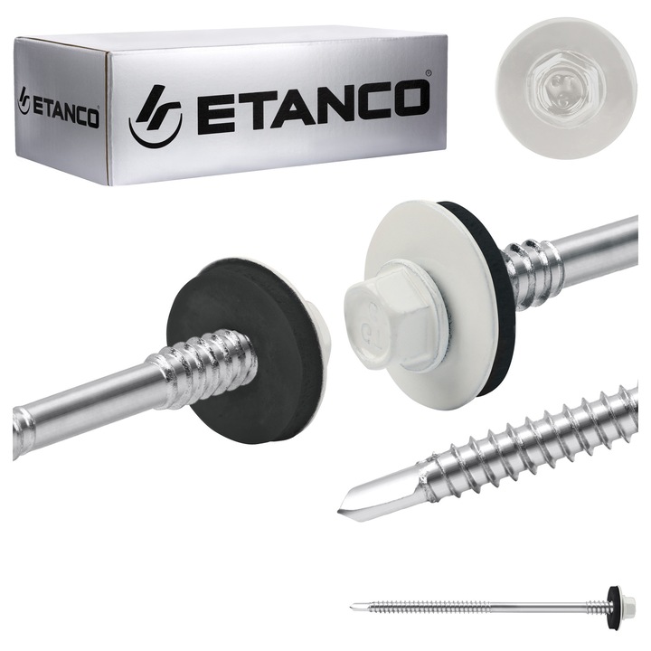 Suruburi Etanco GT 6 SP Z19, 110mm, alb RAL 9010, set 100 buc