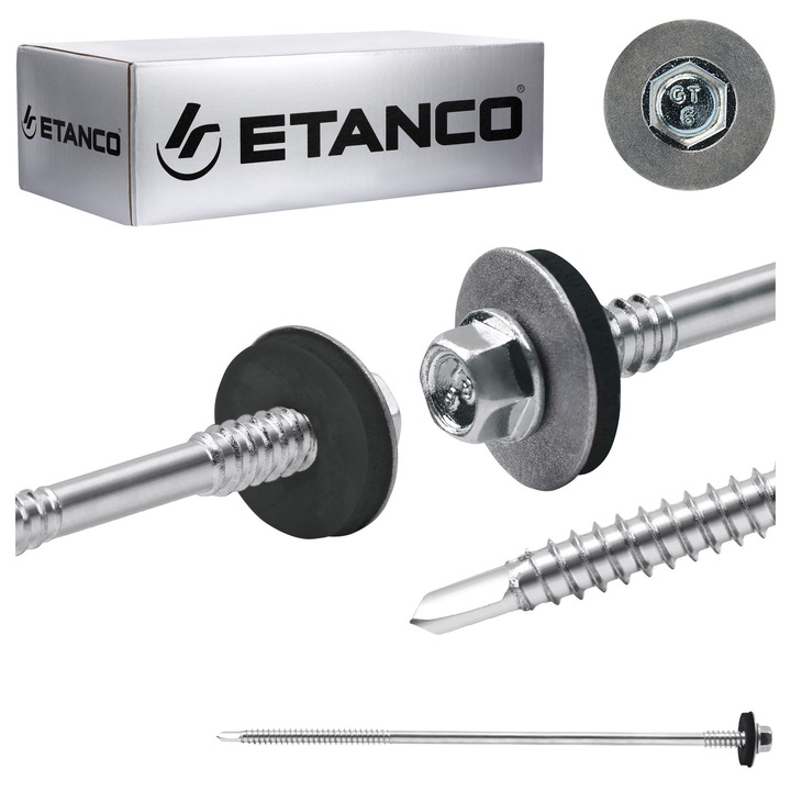 Suruburi Etanco GT 6 SP Z19, 175mm, otel zincat, 120-150mm, set 100 buc