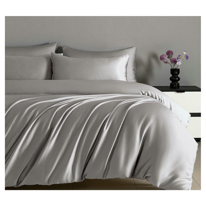 Lenjerie de Pat din Satin Fin 4 Piese – Cearceaf cu Elastic cod YX02