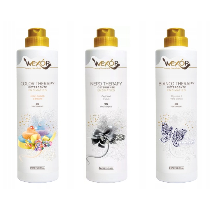 Wexor Mosószer Készlet 750 ml X3 – Fehér, Fekete, Színes Ruhákhoz