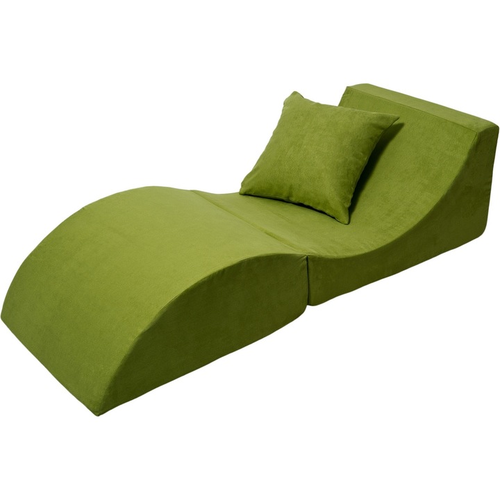 Velinda 3 az 1-ben relax fotel, zöld 60x80x40cm/60x150x40cm