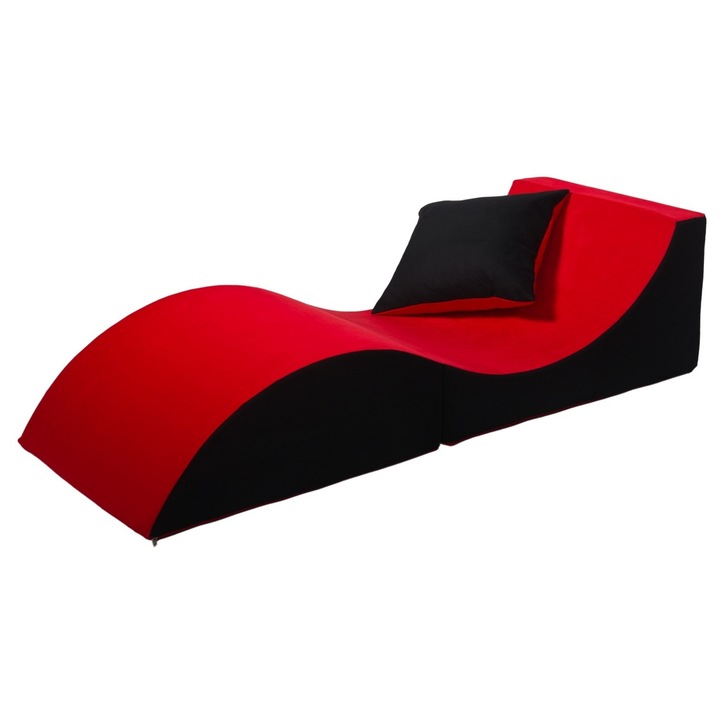 Velinda 3 az 1-ben relax fotel, piros-fekete 60x80x40cm