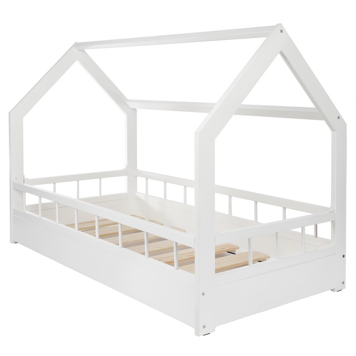 Patut bebe Velinda Domec alb 160x80cm cu bariere