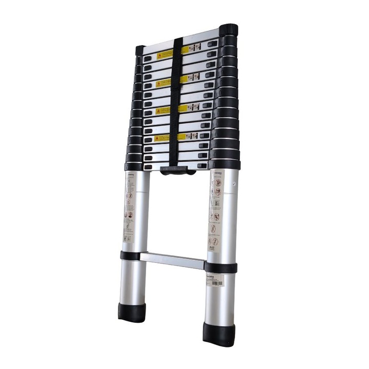Scara telescopica din aluminiu MESTERINO TOOLS MTJL-101-4.4, 4.4 metri, 15 trepte, greutate maxima suportata 150 kg