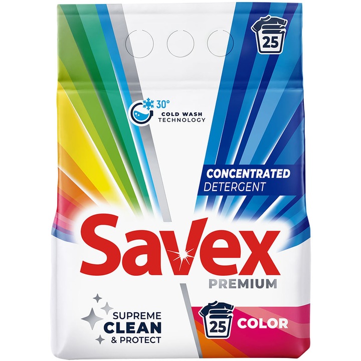 Savex Premium Color, Mosópor, 2 Kg, 25 Mosás – Erőteljes Tisztítás és Frissesség