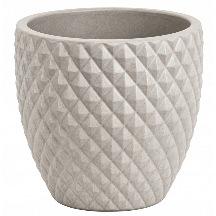 Ghiveci ceramic Polnix rotund crem 38x34cm rezistent la inghet