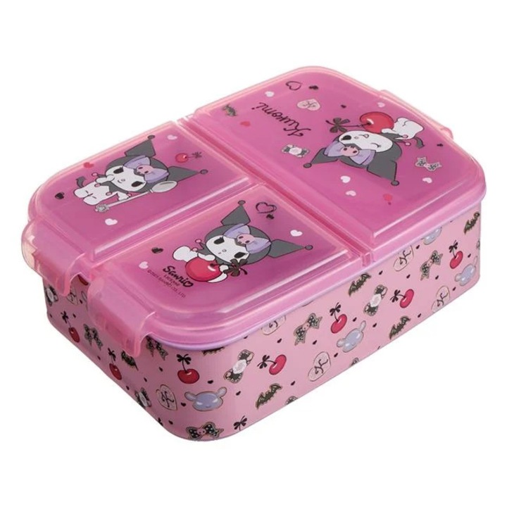 Caserola copii compartimentata roz 790ml scoala