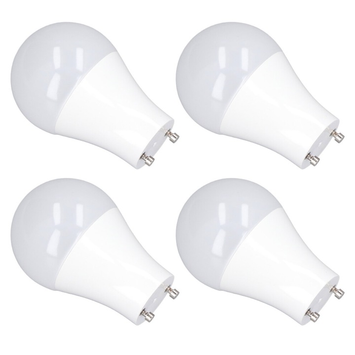 Комплект от 4 LED крушки GU24 A19, енергоспестяващи, бели, 90x60mm, 120V