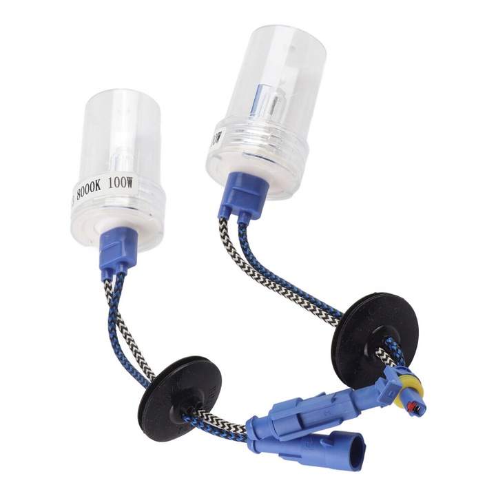 Set 2 becuri xenon HID 100W 8000K 6800LM H3 alb 5000h