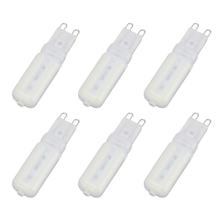 Комплект 6 крушки G9 7W 32 LED-а топла светлина 65x16mm димируеми