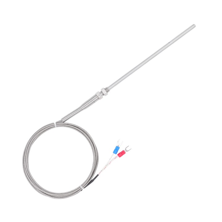 K típusú hőelem hőmérséklet érzékelő, 150x5mm, 2m, rozsdamentes acél-PTFE