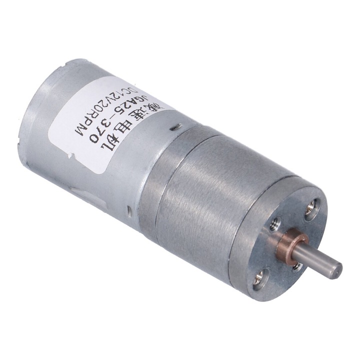 Motor electric DC 12V 20RPM, JGA25-370, aluminiu si alama, 25mm