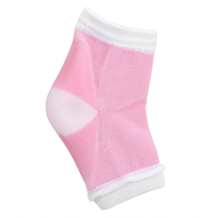 Sosete gel hidratante pentru calcaie spa, 2 buc, roz, marime universala