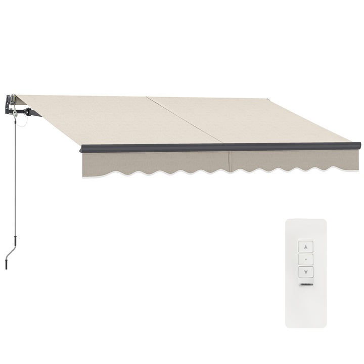 Copertina retractabila electrica, ajustabila, protectie UV, crem, 296x250 cm